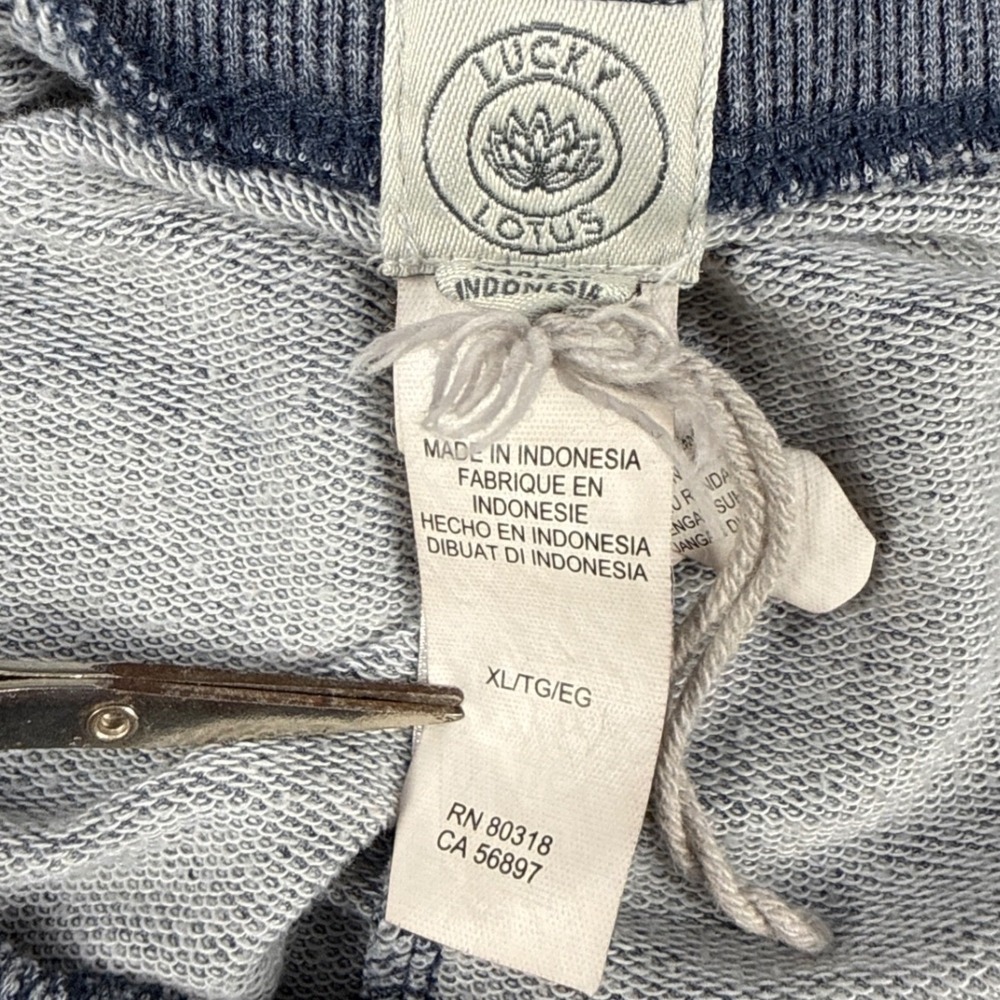 Lucky Lotus Namaste Joggers Blue Space Dye Yoga Sweatpants XL - Picture 6 of 7